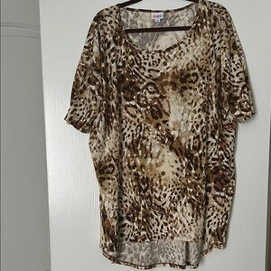 LuLaRoe Brown Leopard Print Blouse